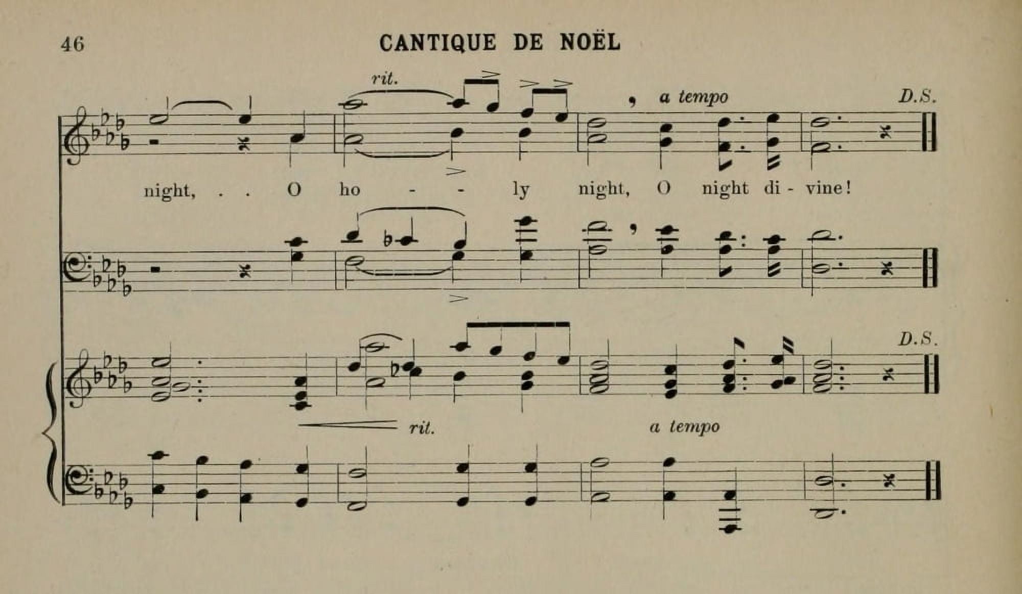 Cantique de Nol 5 Adolphe Adam Christmas Carols & Hymns 1910 Canvas Art - (18 x 24)