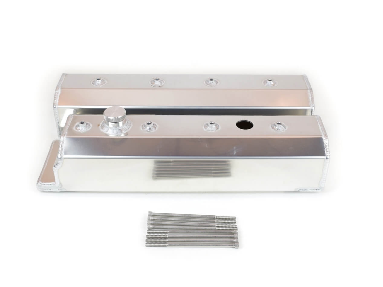 Canton 65-208 Fabricated Aluminum Valve Covers Tall with Billet Oil Cap - Pair