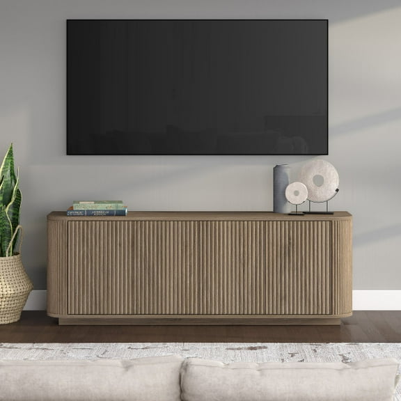 Canton Rectangular TV Stand for TV's up to 75" in Antiqued Gray Oak