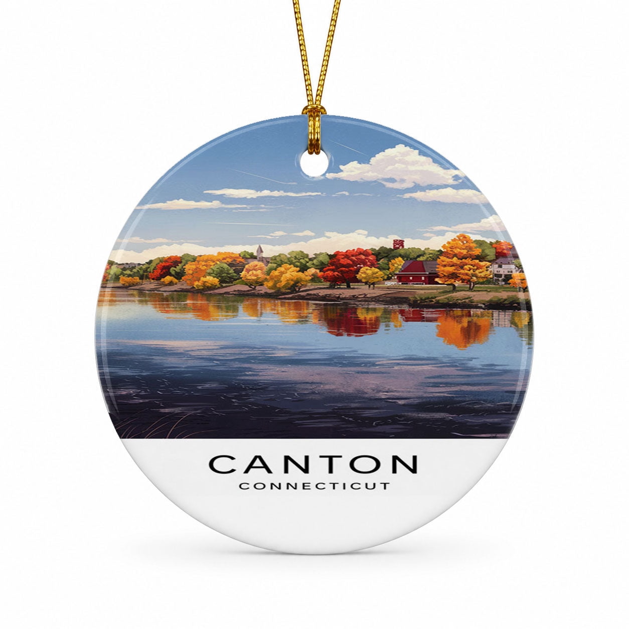 Canton Travel Map Ornament, Connecticut Travel Ornament, Souvenir Gift ...