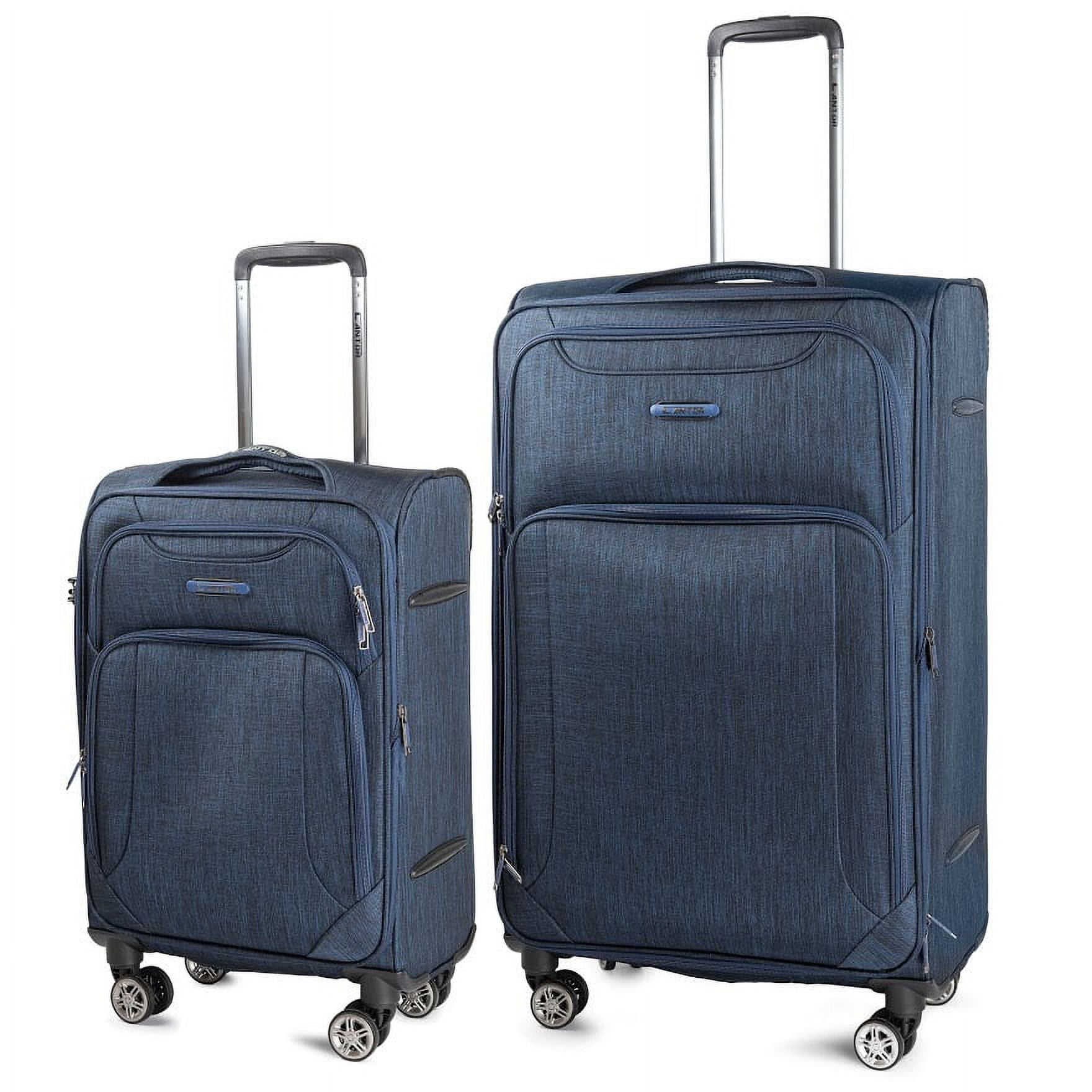 Cantor Ultra Lightweight Softside Luggage with Spinner Wheels, Set of 3,  Expandable Suitcase with Retractable Handle and ID Tag, and Interlocking