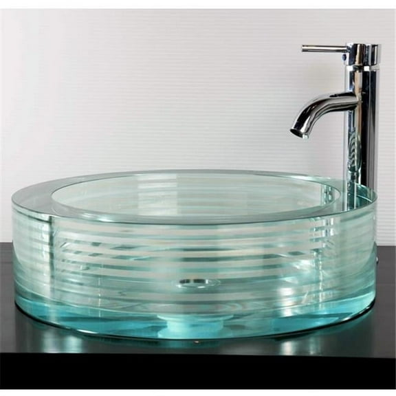 Cantrio Koncepts GS-112 Layered Glass Vessel Bathroom Sink