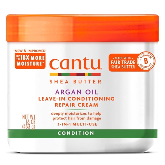 Cantu Argan Oil Leave in Conditioning Repair Cream, 16 oz, 2 Pack