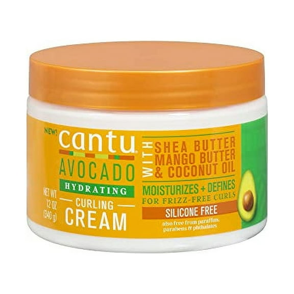 Cantu Avocado Curling Cream with Shea Butter, Mango Butter, & Coconut Oil, 12 Ounce