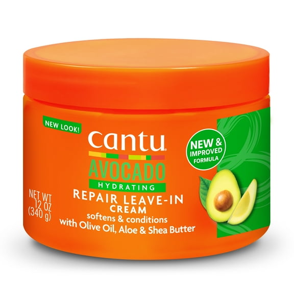 Cantu Avocado Hydrating Leave-In Conditioning Cream with Olive Oil, Aloe, and Shea Butter, 12 oz