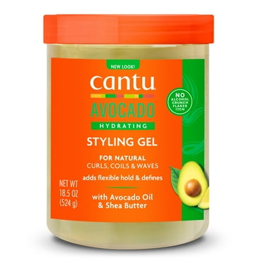 Cantu Avocado Hydrating Styling Gel, Flexible Hold with Avocado Oil and Shea Butter, 18.5 oz