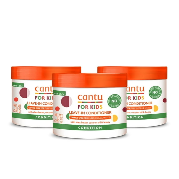 Cantu Care for Kids Leave-In Conditioner with Shea Butter, 10 oz (Pack of 3) (Packaging May Vary)