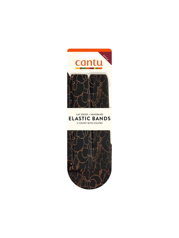 Elastic Edge Headband, Black & Gold, 2 Count
