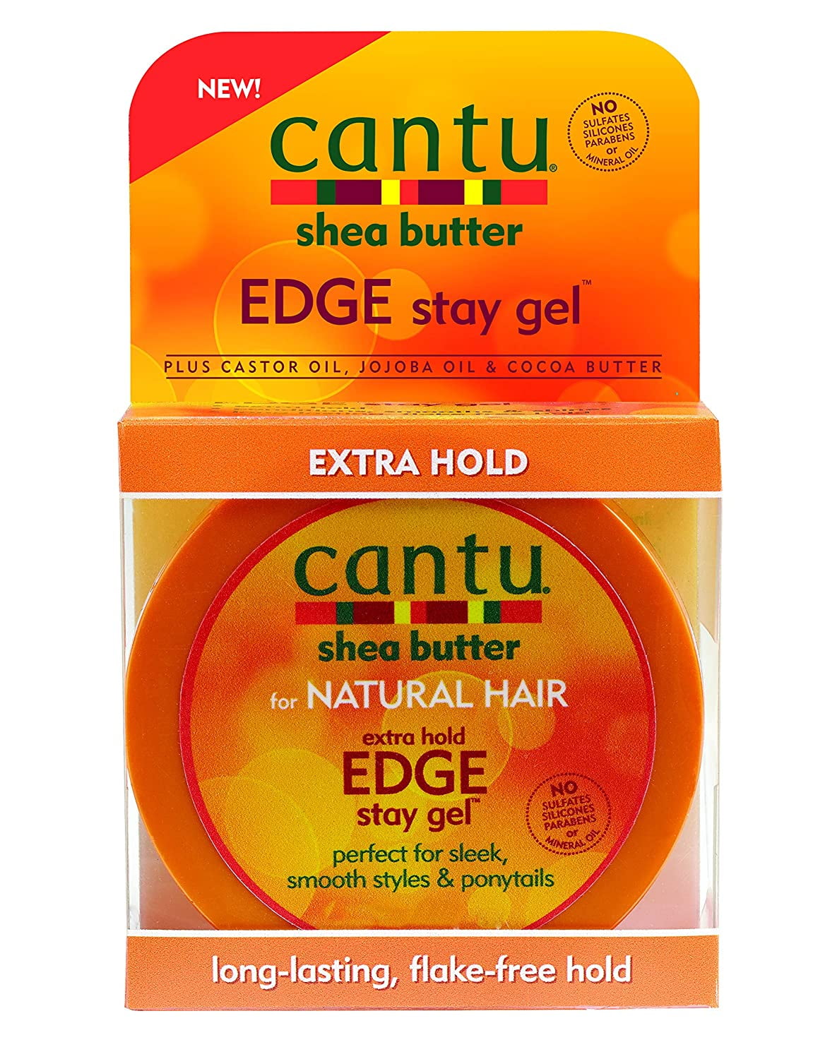 Cantu Extra Hold Edge Stay Gel with Shea Butter, 2.25 oz (Packaging May ...