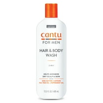 Cantu For Men 2-in-1 Hair & Body Wash with Shea Butter, Tea Tree Oil and Caffeine, 13.5 fl oz