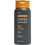Cantu Mens Collection 3-in-1 Shampoo Conditioner Body Wash, Shea Butter 13.50 oz (Pack of 2)