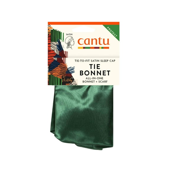 Cantu Satin Tie Bonnet & Scarf, Green