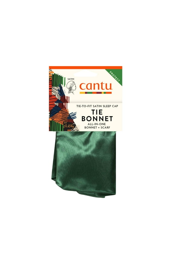 Satin Tie Bonnet & Scarf, Green