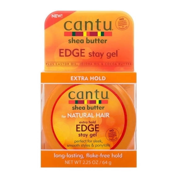 Cantu Shea Butter Extra Hold Edge Stay Gel for Natural Hair, 2.25 Oz, 6 Pack