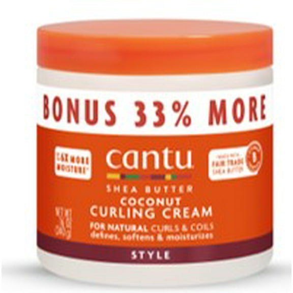 Cantu Shea Butter for Natural Hair Coconut Curling Cream Bonus, 12 oz. Jar