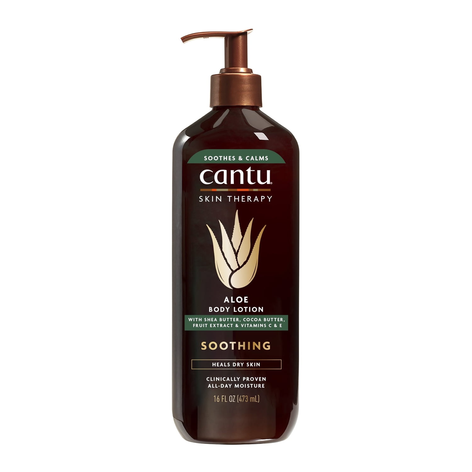 Cantu Skin Therapy Body Lotion, Aloe Vera, 16 fl oz,Pack of 2