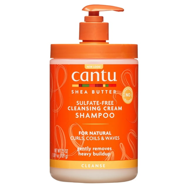 Cantu Sulfate-Free Cleansing Cream Shampoo for Natural Hair, Sulfate-Free with Shea Butter, 25 fl oz.
