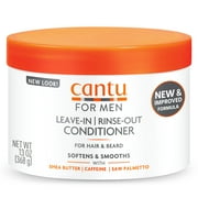 Cantu for Men Leave-In or Rinse-Out Conditioner for Hair & Beard, 13 oz