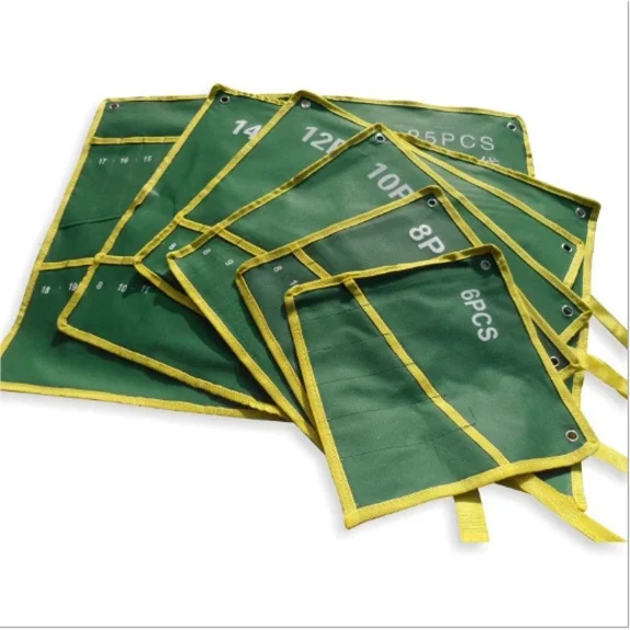 Canvas 10 Pockets Spanner Wrench Tool Roll Up Storage Bag Hot