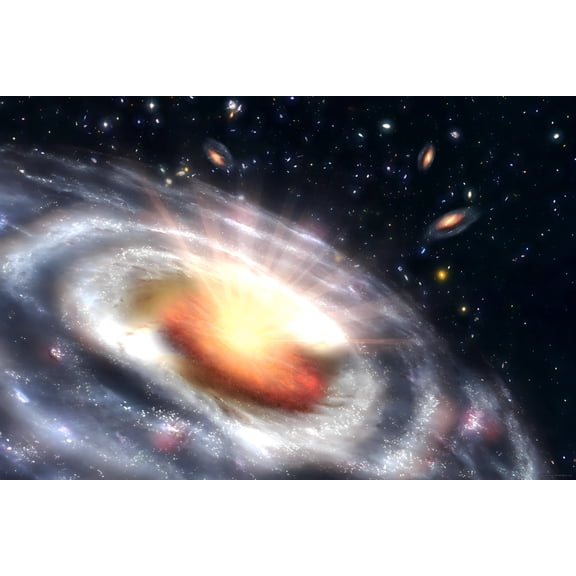 Canvas 16x24; Artist Concept Of Growing Black Hole Quasar