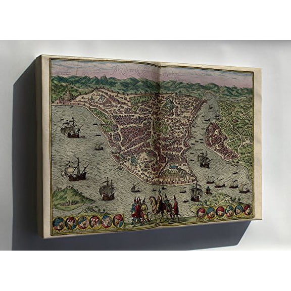 Canvas 16x24; Map Of Constantinople Istanbul Turkey 1612