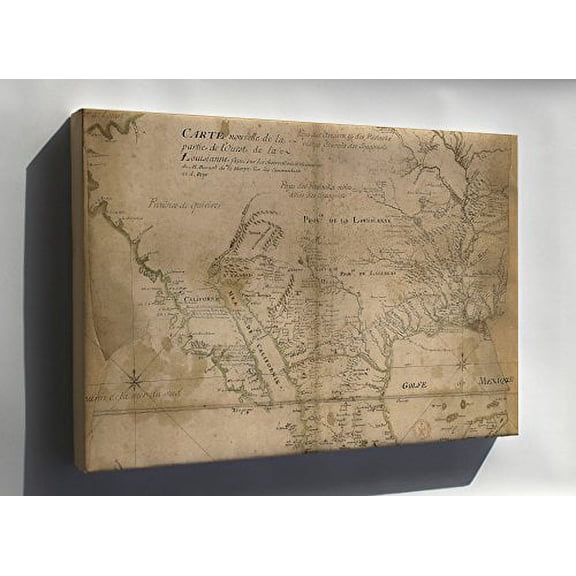 Canvas 16x24; Map Of W French Louisiana 1721 Pre Louisiana Purchase