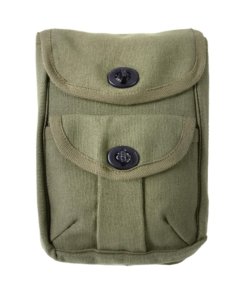 Rothco 2Pocket Canvas Ammo Pouch Lightweight Ammunition Storage Carry
