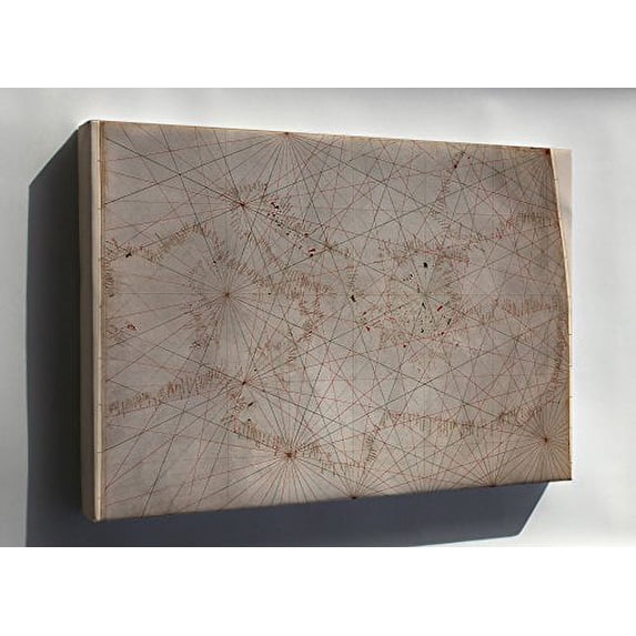 Canvas 24x36; Mediterranean Sea 14Th Century Nautical Chart