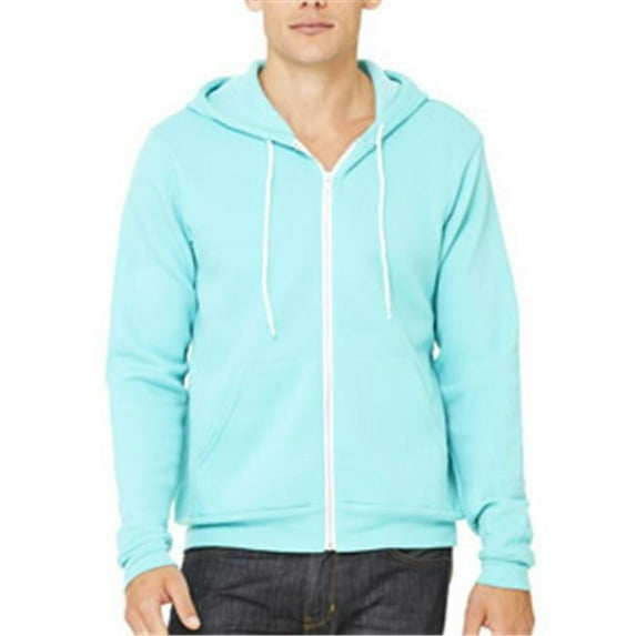 Canvas 3739 Unisex Poly-Cotton Fleece Full-Zip Hoodie - Teal - Extra Small