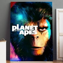 Canvas Art: Planet of the Apes Movie Poster Print on Canvas (5" x 7") Wall Art - High Quality, Ready to Hang - For Home Theater, Living Room, Bedroom Decor