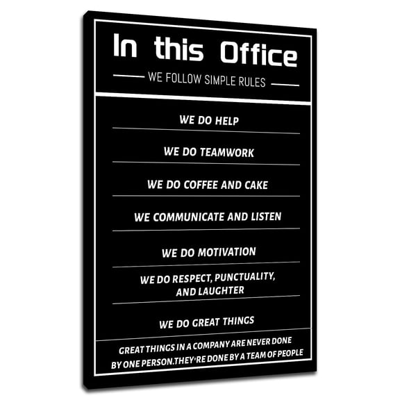 Canvas Art Prints In This Office 12"L x 18"W Motivational Teamwork Quote Decor
