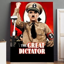 Canvas Art: The Great Dictator Movie Poster Print on Canvas (5" x 7") Wall Art - High Quality, Ready to Hang - For Home Theater, Living Room, Bedroom Decor