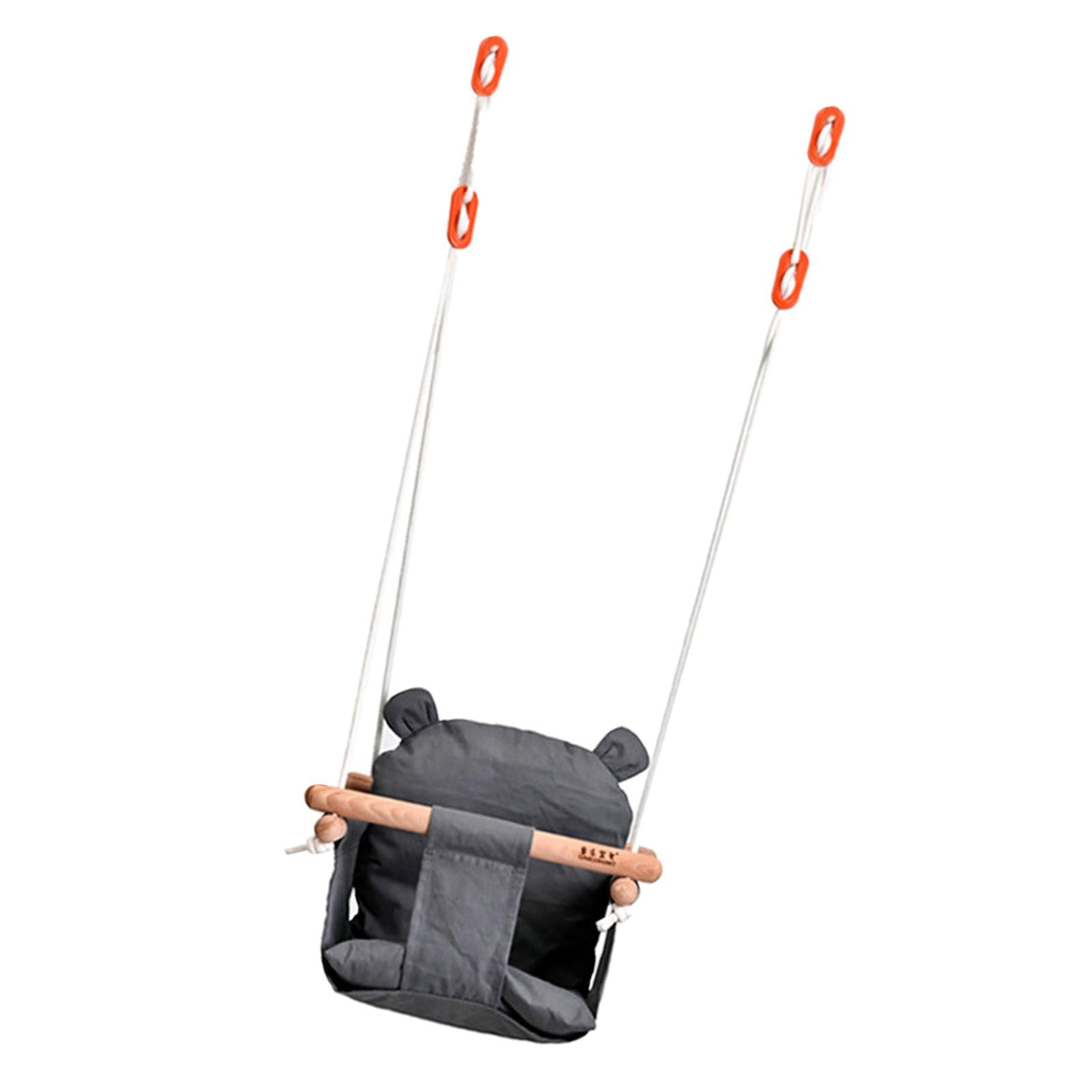 Canvas Baby Swing Seat High Back with Adjustable Chains Hanging Swing Seat Baby Swings for Indoor Playground Babies Toddlers