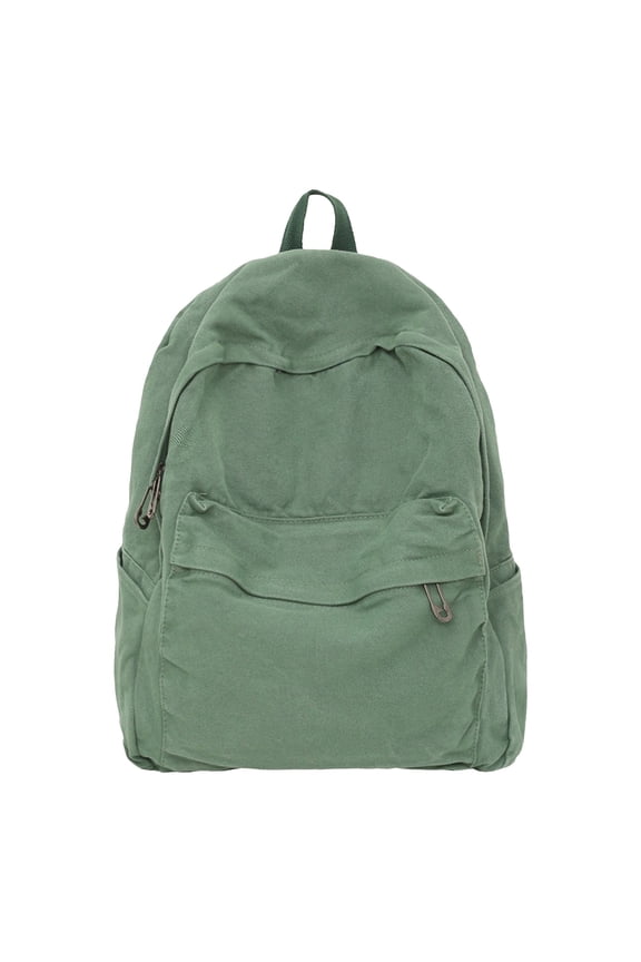 Canvas Backpack Casual Laptop Rucksack Vintage Hippie Style Large Capacity Travel Bag Lightweight Outdoor Daypack Durable Hiking Walking Excursion Backpack For Daily Commute Travel Use,Deep Green