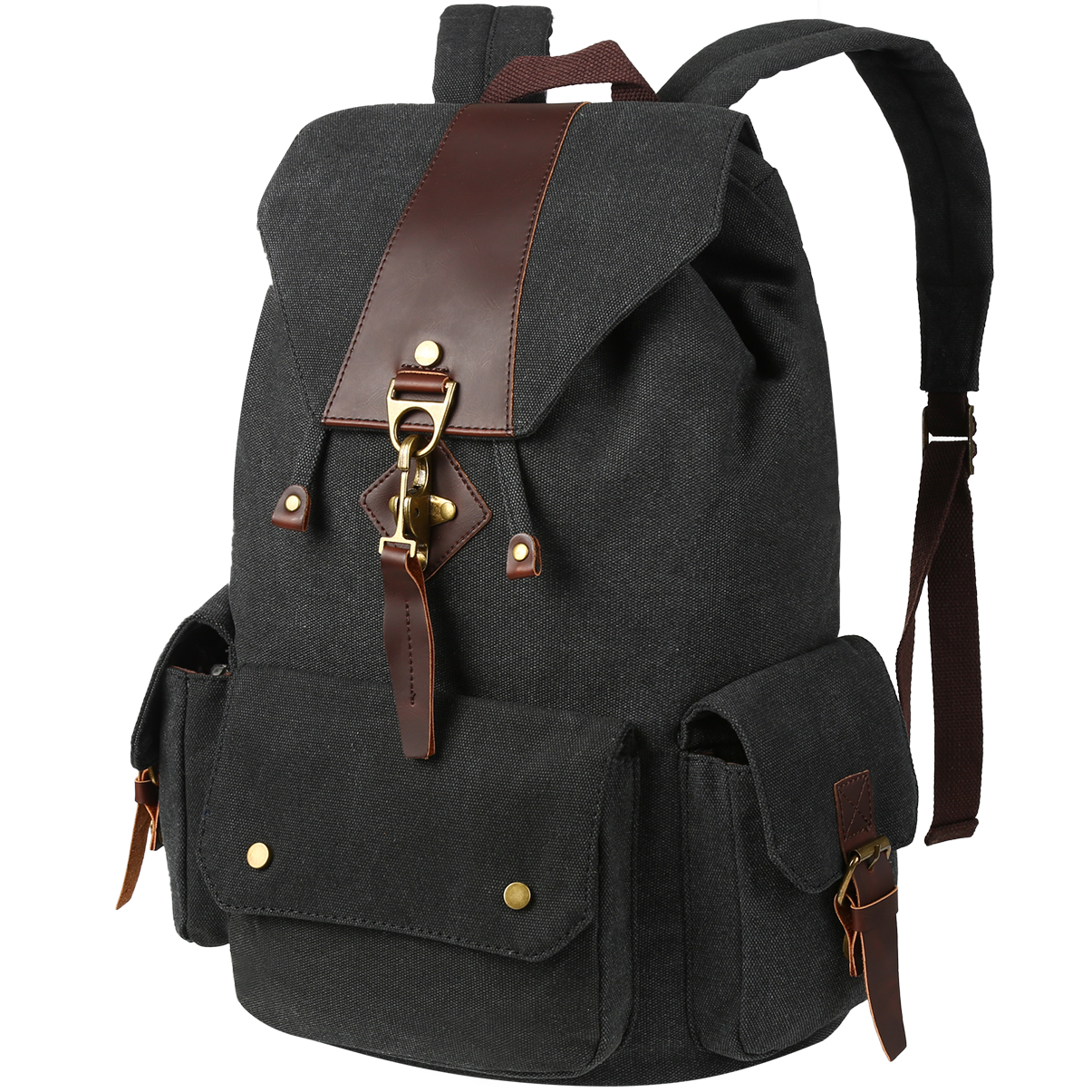 Canvas Backpack Casual Shoulder Bag Large Capacity Travel Daypack for Men and Women - image 1 of 8
