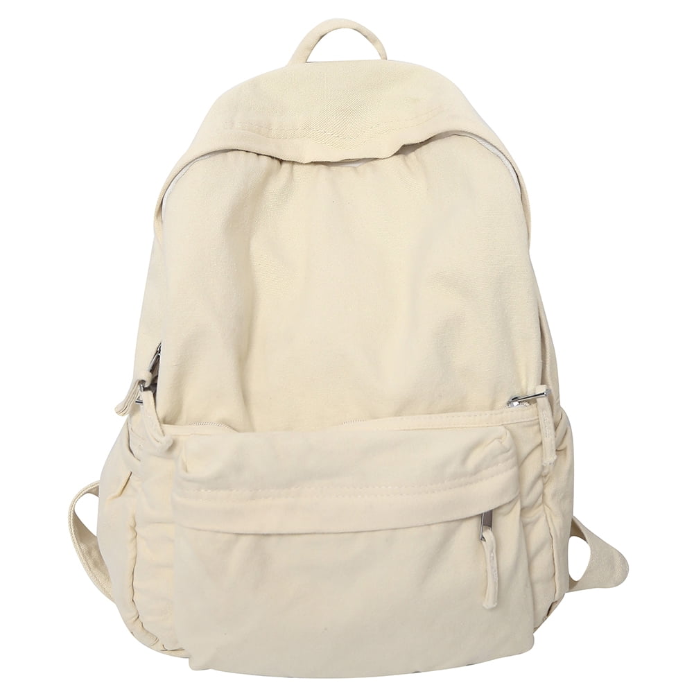 Canvas Backpack Comfortable Solid Shoulder Student Bag Travel Bag
