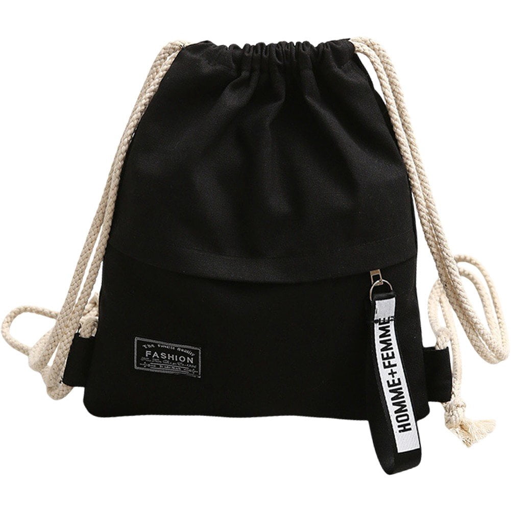 Canvas Backpack Drawstring Backpack Casual Backpack Drawstring Pocket ...