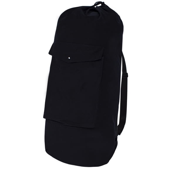 Canvas Backpack Laundry, Bag Shoulder Strap and Pockets, Durable Washable Laundry Bag with Drawstring Closure for Travel Dorm Apartment
