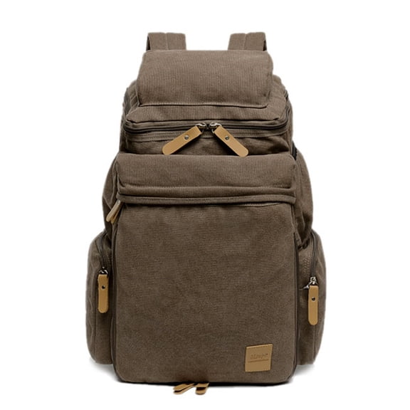 Canvas Backpack Male College Style Large-capacity Student School Bag,Green