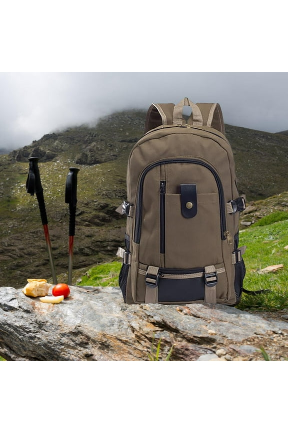 Canvas Backpack Travel Backpack, Casual Men's Dacron Computer Bag with Adjustable Straps and Multiple Pockets for Learner Commute and Leisure Outings