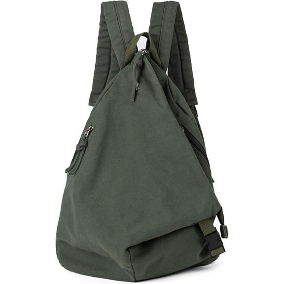 Canvas Backpack for Women Travel Backpack for Men Vintage Bookbag Style for Casual Daypack Backpacks (Green-C)