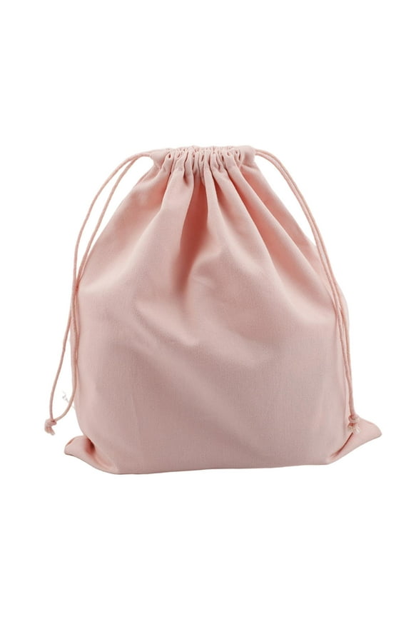 Canvas Bag, Drawstring Pouches Breathable Washable Muslin Bag for Travel Wedding Home Party Supplies - Pink