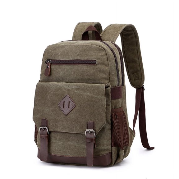 Canvas Bag Retro Casual Shoulder Computer Backpack,Brown