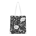 thumbnail image 1 of Canvas Bag Tote Bag Shopping Bag 16×15in Can Be Carried By Hand And Can Be Used For Daily Travel Such As Shopping And Going To Work Flowers Carnation Snapdragon Butterflies Bees, 1 of 8