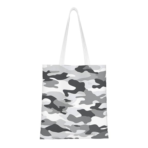 Canvas Bag Tote Bag Shopping Bag 1615in Can Be Carried By Hand And Can Be Used For Daily Travel Such As Shopping And Going To Work Vector Camouflage Pattern Gray_2