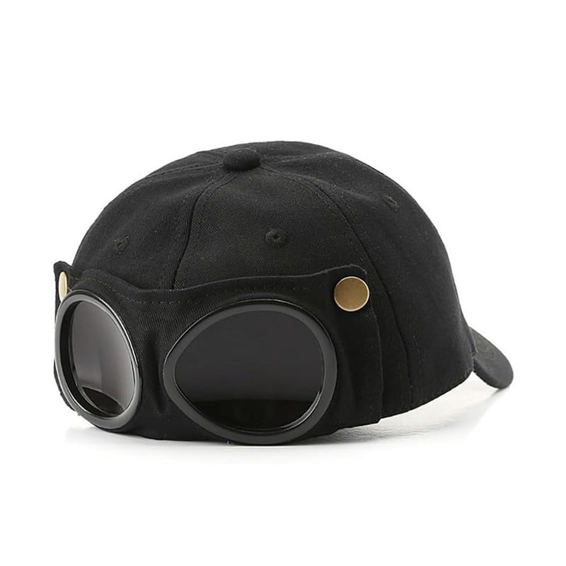 Canvas Baseball Cap with Attached Goggle Sunglasses, Baseball Hat with Goggles, Pilot Style Hat, Durable Materials Multiple Wearing Style