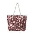thumbnail image 1 of Canvas Beach Bag Tote with Cotton Rope Handles and Coastal Prints, Large Lightweight Beach Bags for Women for Beach Vacation Pool and Cruise Getaways, 1 of 5