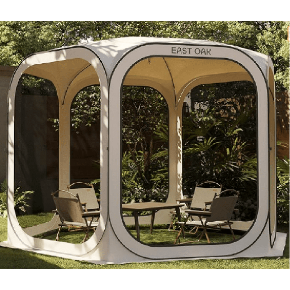 Canvas Bell Tent/Pop-Up Screen House Tent, Sports Canvas Tents, Breathable Waterproof Tent for Family Camping Outdoor Party In All Seasons, 4 Season Luxury Camping and Glamping Yurt Tent