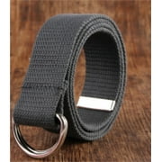 BPLLAPEG Canvas Belt For Men/Women With Metal Double D Ring Buckle Casual Pants Half 48inch（dark Gray） Gray