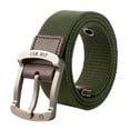 thumbnail image 1 of Canvas Belt for Men Women Heavy Duty Nylon Work Belt with Metal Buckle Men Casual Belt for Jeans Pants Daily Casual Wear Adjustable Pin Buckles QURATI Army Green Xl, 1 of 3